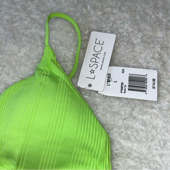 L*Space Winnie Ribbed Bikini Top Large NEW - Picture 2 of 3